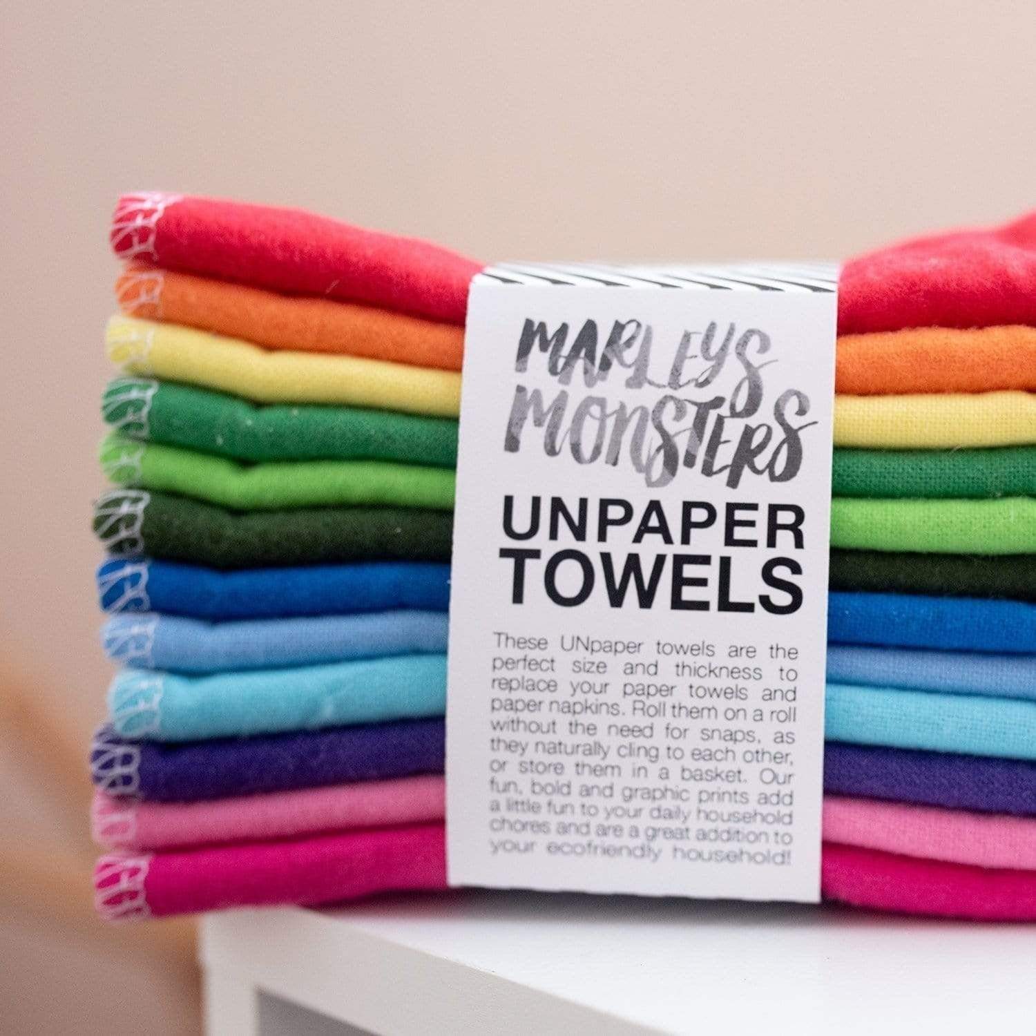 UnPaper Towels - 4 Styles, Reusable Paper Towels, 100% Cotton, 6 or 12 Pack